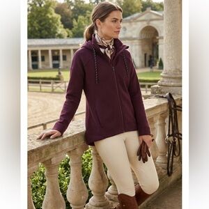 Sweaty Betty London Escape Luxe Fleece Hoodie Jacket Sm Burgundy Plum Full Zip